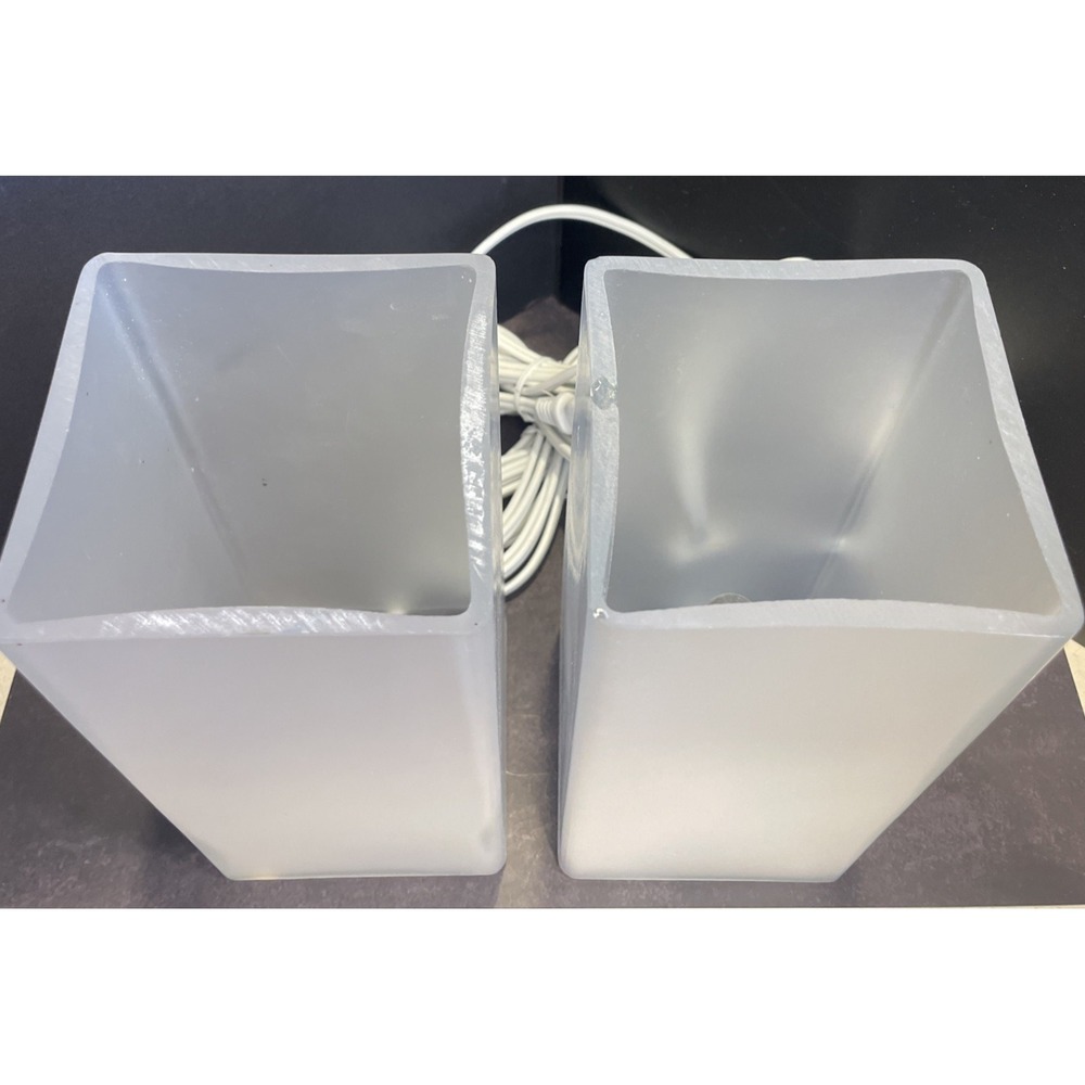 IKEA Grono Lamps Two Light Frosted White Glass Vintage Square Rectangular - Picture 2 of 10
